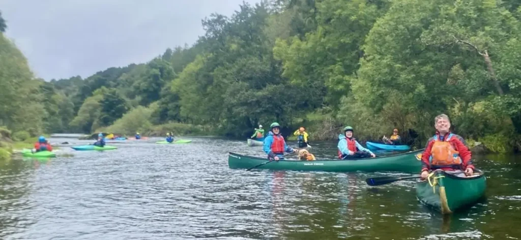 Tranquil scene canoeing the Tweed