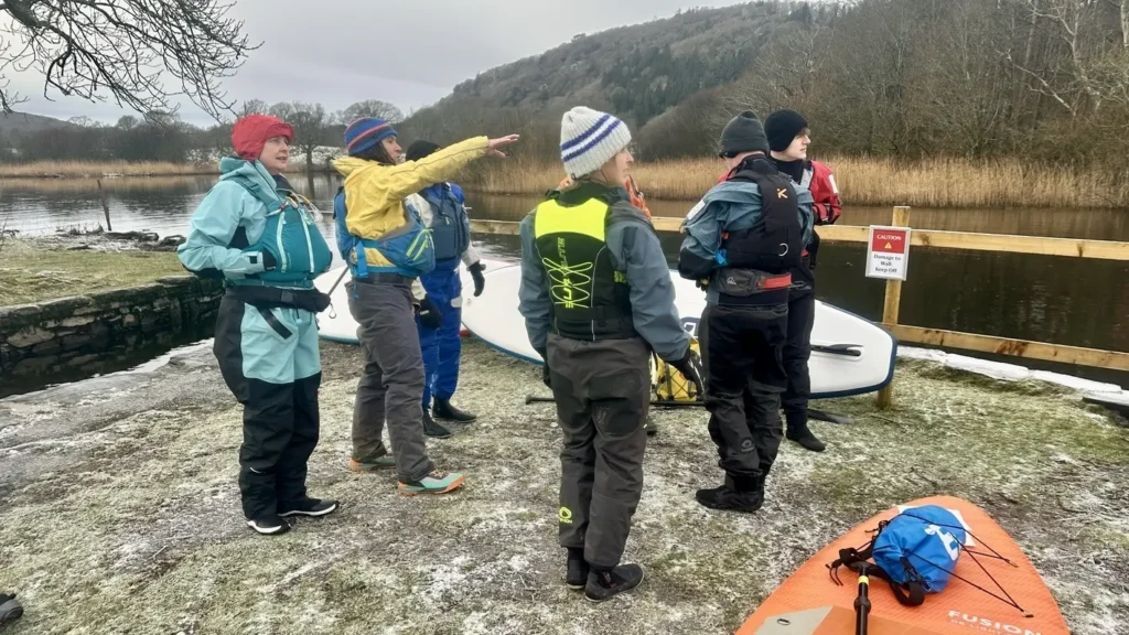 Chris Brain discussing route options